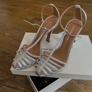 Emporio Armani silver heels